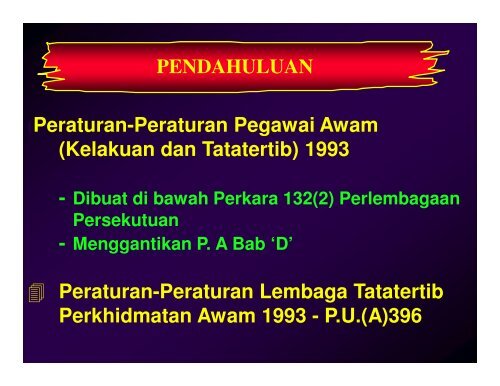 peraturan-peraturan pegawai awam (kelakuan dan tatatertib) 1993