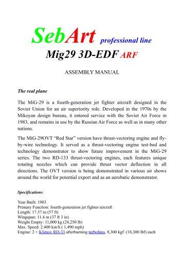 Mig-29 3D EDF - Sebart