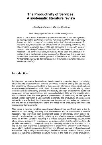 Service productivity a literature review and research agenda