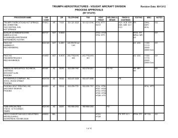 triumph aerostructures - vought aircraft division process approvals