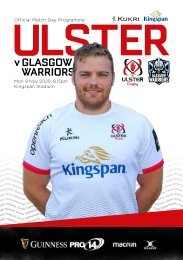 Ulster Rugby Match Day Programme - v Glasgow