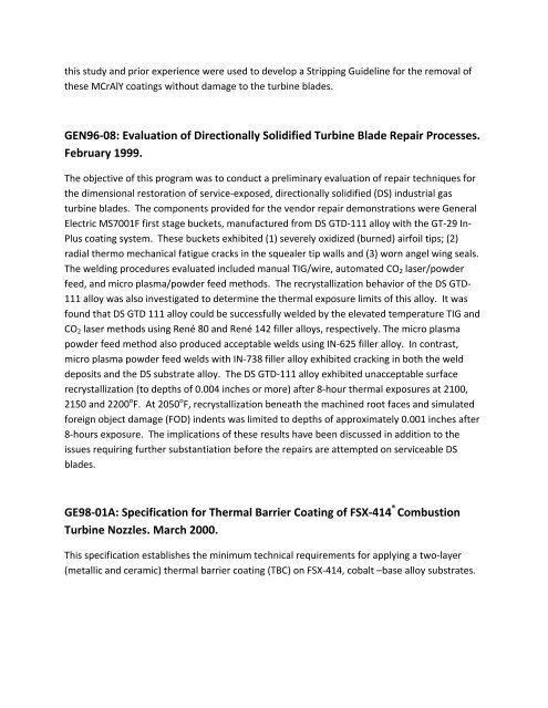 GE94-02: Repair Flow Testing and Calibration Procedures for ...