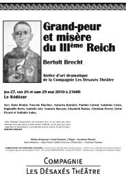 Grand-peur et misère du IIIème Reich de Bertolt Brecht