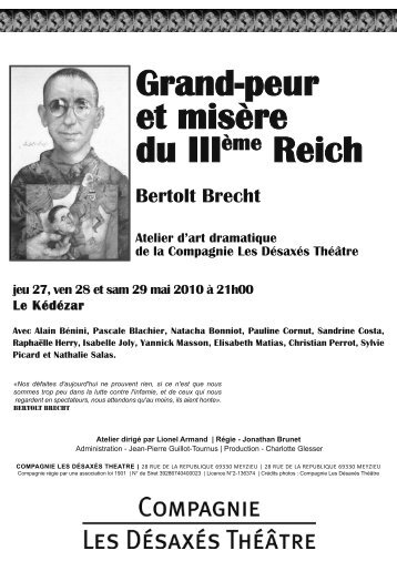 Grand-peur et misère du IIIème Reich de Bertolt Brecht