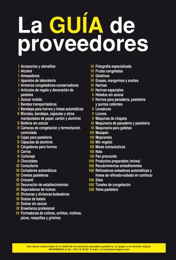 La GUÍA de proveedores - Molinería y Panadería