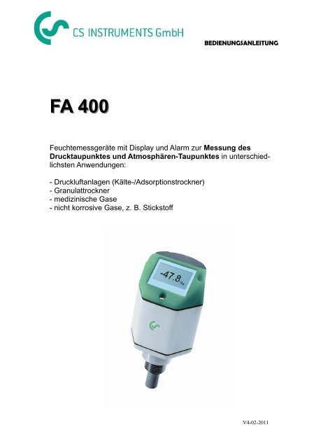 FA 400 - CS Instruments