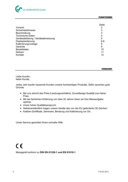 FA 400 - CS Instruments