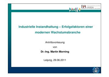 Industrielle Instandhaltung - staatliche Studienakademie Leipzig