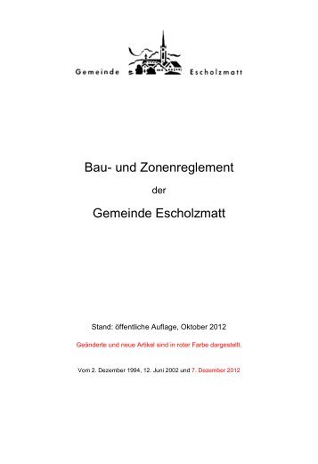 Bau- und Zonenplan Reglement.pdf - Gemeinde Escholzmatt