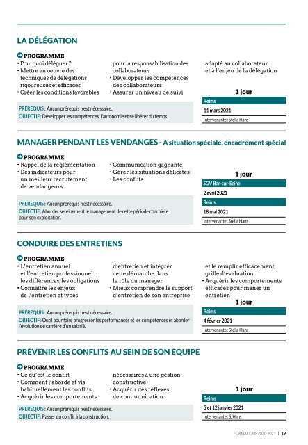 Les Guides du SGV - Guide formations 2020-2021