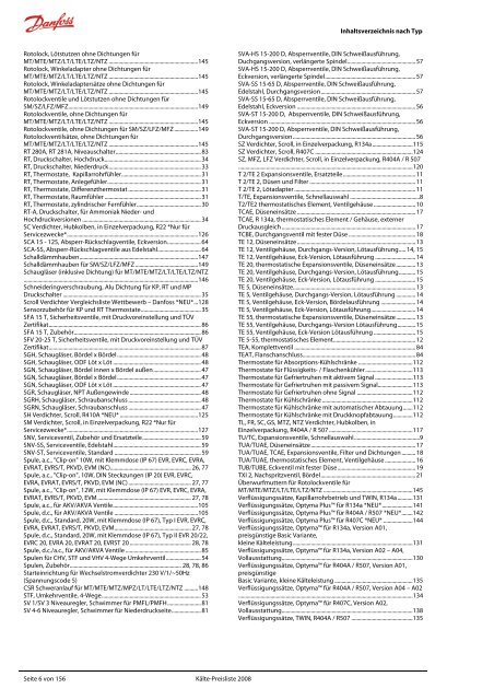 Refrigeration and Air Conditioning Kälte-Preisliste 2008 - Danfoss