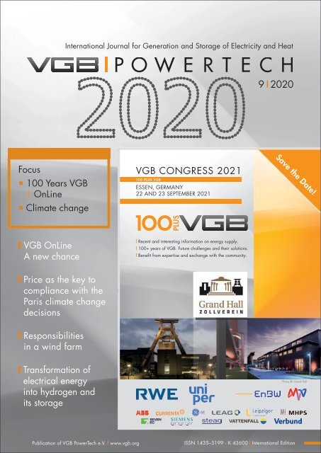 Vgb Powertech 9 International Journal For Generation And Storage Of Electricity And Heat