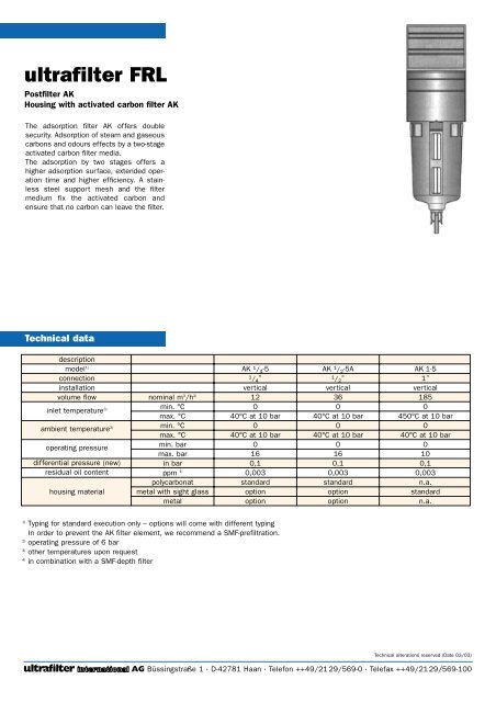 Modular compressed air purification.