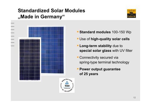 Solar-Fabrik AG, Freiburg, Germany Sustainable ecological ...