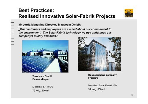 Solar-Fabrik AG, Freiburg, Germany Sustainable ecological ...
