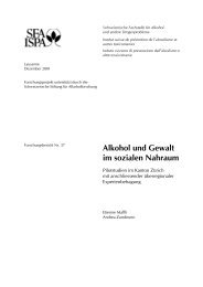 Alkohol und Gewalt im sozialen Nahraum - Fanarbeit Schweiz