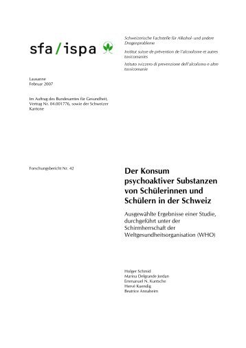 Der Konsum psychoaktiver Substanzen von ... - Gesunde Schulen