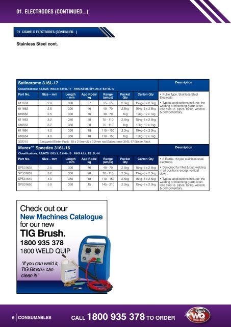 02. CONSUMABLES Ph: 1800 935 378 - Weld-Quip