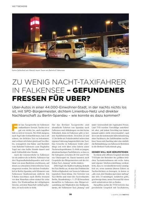 Taxi Times Berlin - 3. Quartal 2020