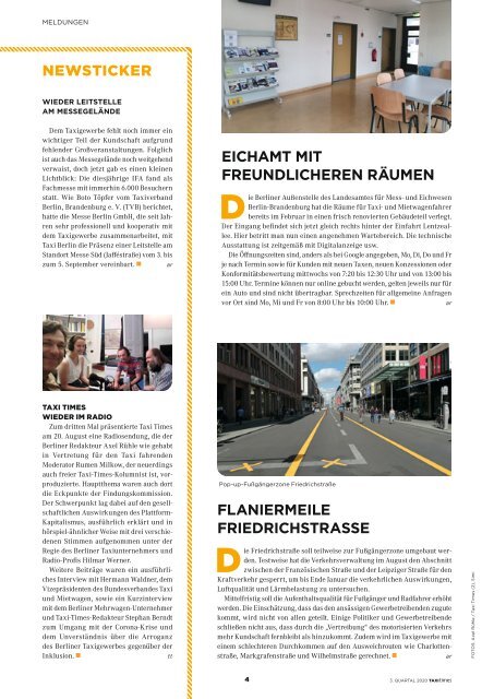 Taxi Times Berlin - 3. Quartal 2020