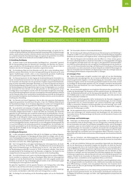 Der sz-reisen Katalog 2021