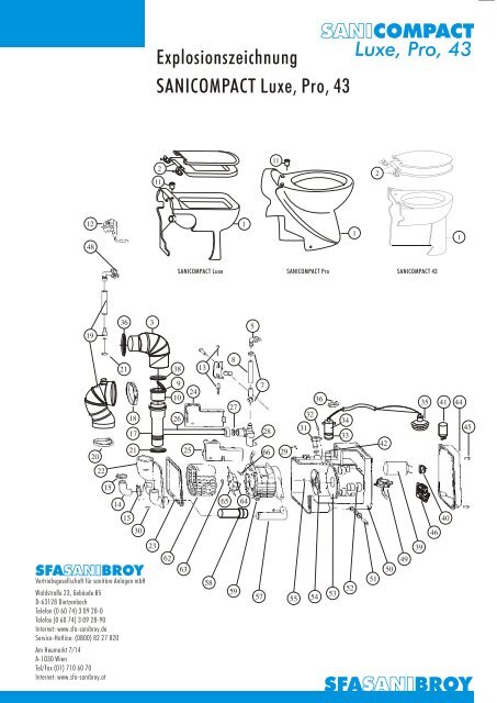 Explosionszeichnung SANICOMPACT Luxe, Pro, 43