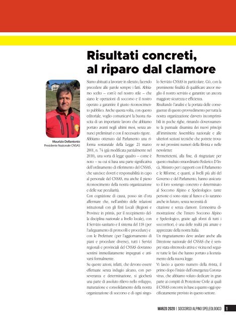 La rivista istituzionale del Soccorso Alpino e Speleologico - n. 76, novembre 2020