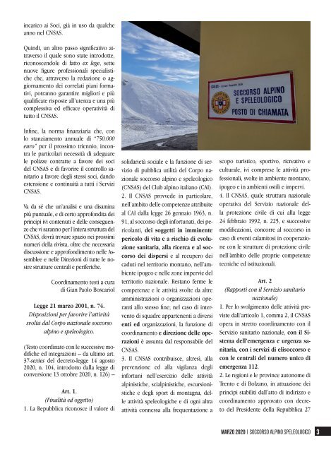 La rivista istituzionale del Soccorso Alpino e Speleologico - n. 76, novembre 2020