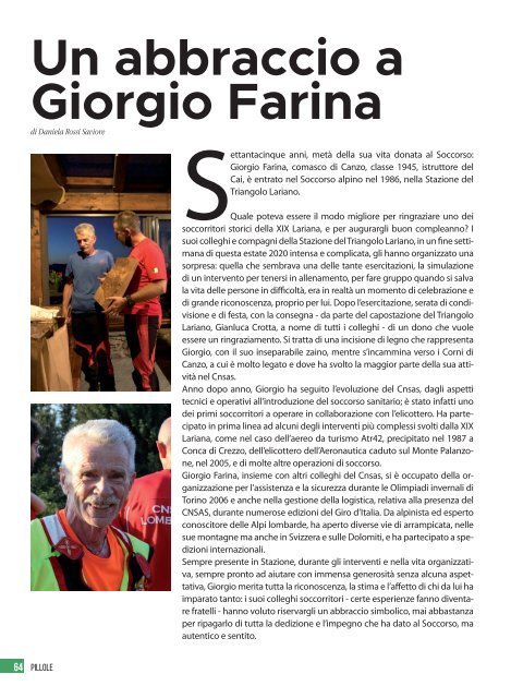 La rivista istituzionale del Soccorso Alpino e Speleologico - n. 76, novembre 2020