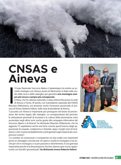 La rivista istituzionale del Soccorso Alpino e Speleologico - n. 76, novembre 2020