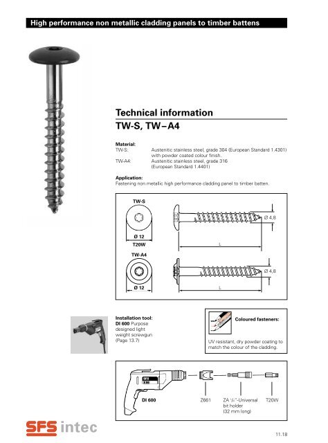 Fastening for rainscreen cladding