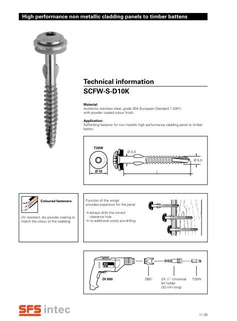 Fastening for rainscreen cladding