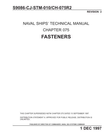 CHAPTER 075 FASTENERS - Historic Naval Ships Visitors Guide