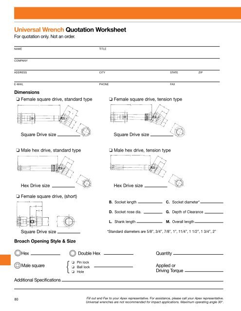 Industrial Fastener Tools - Apex Tool Group