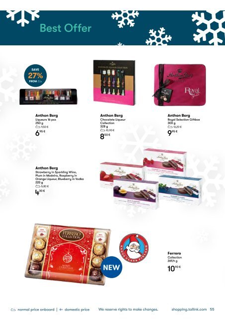 *Tallinn-Helsinki, November-December, Tallink Christmas Shopping Catalogue