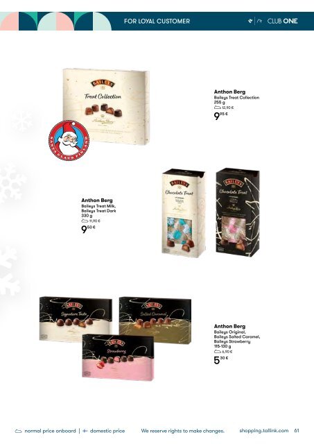 **Tallinn-Helsinki, November-December, Tallink Christmas Shopping Catalogue