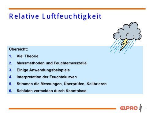 Relative Luftfeuchtigkeit - Elpro GmbH