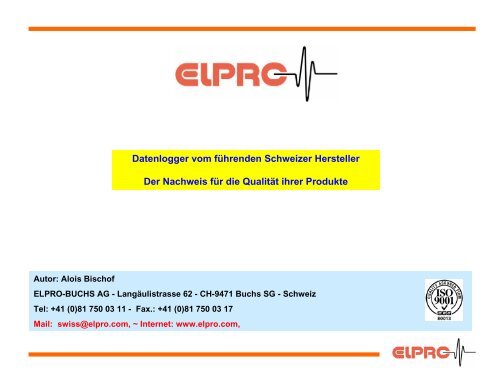 Relative Luftfeuchtigkeit - Elpro GmbH