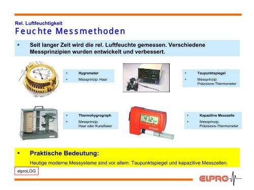 Relative Luftfeuchtigkeit - Elpro GmbH