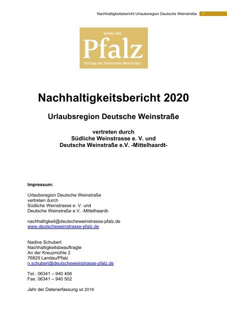 Nachhaltigkeitsbericht der Deutschen Weinstraße