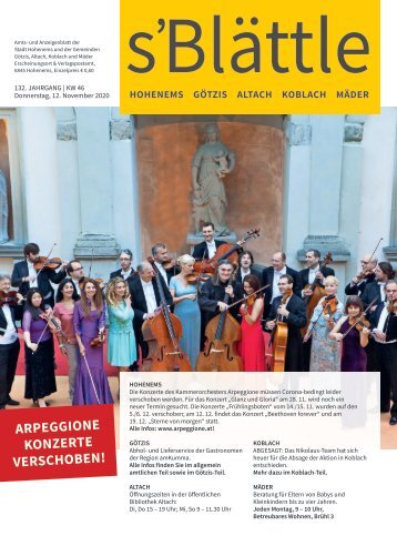 s'Blättle Nr. 46 - Do, 12. November 2020