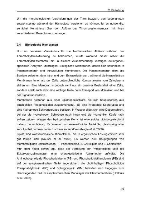 charakterisierung von organellen und signalwegen des thrombozyten