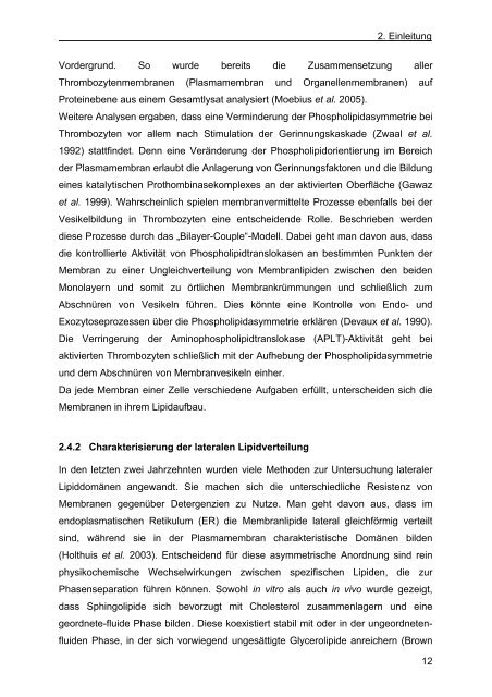 charakterisierung von organellen und signalwegen des thrombozyten