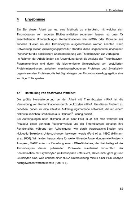 charakterisierung von organellen und signalwegen des thrombozyten