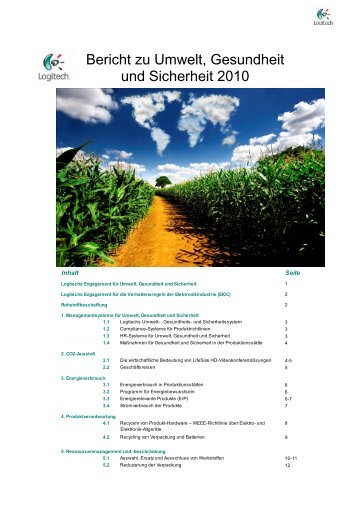 Bericht zu Umwelt, Gesundheit und Sicherheit 2010 - Logitech