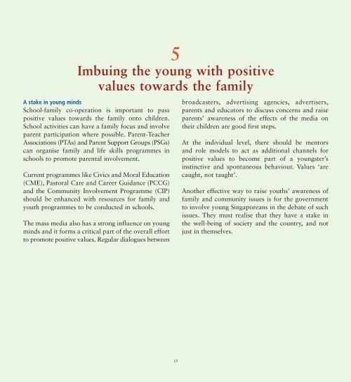 Family Matters A Report of the