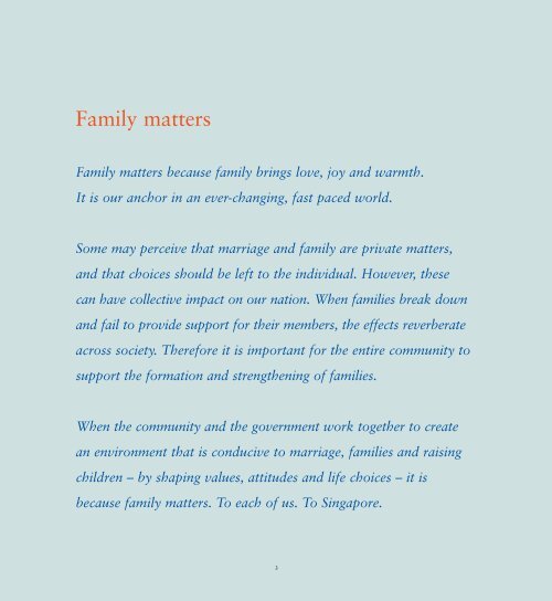 Family Matters A Report of the