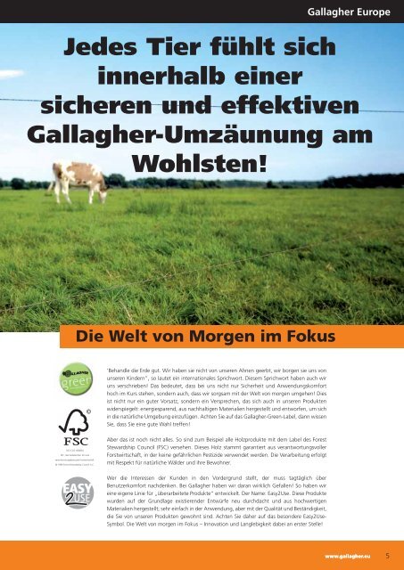 Gallagher Prospekt / Preisliste 2011 - Burgstaller Zäune AG