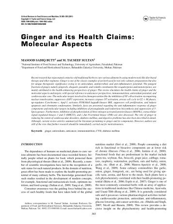 Ginger and its Health Claims: Molecular Aspects
