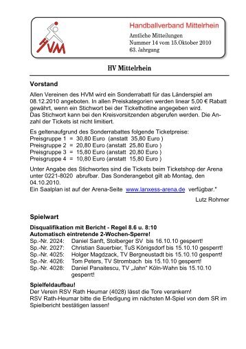 HV Mittelrhein - Handballkreis Köln/Rheinberg